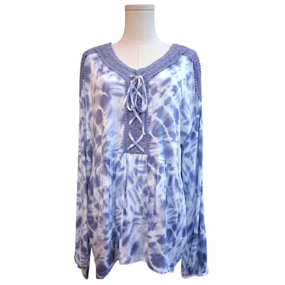 French Laundry Tops - French Laundry Vintage Womens Chrocheted Trim and Tie Front Top Size Large